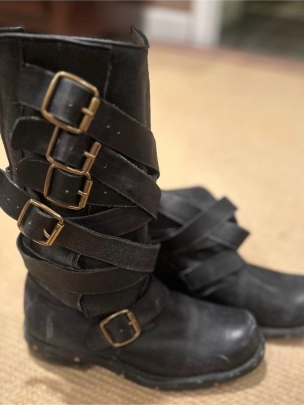 Jeffrey Campbell 9 Tall Military Moto Boots - Picture 1 of 4